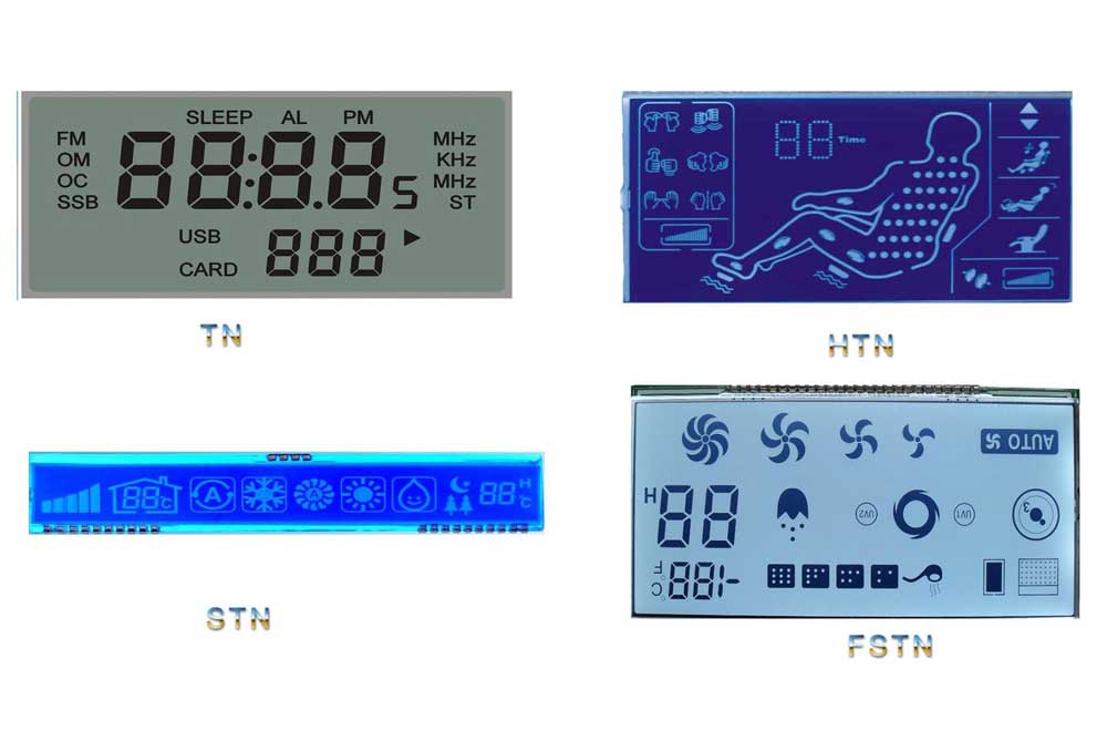 The Comparison of TN HTN STN FSTN LCD