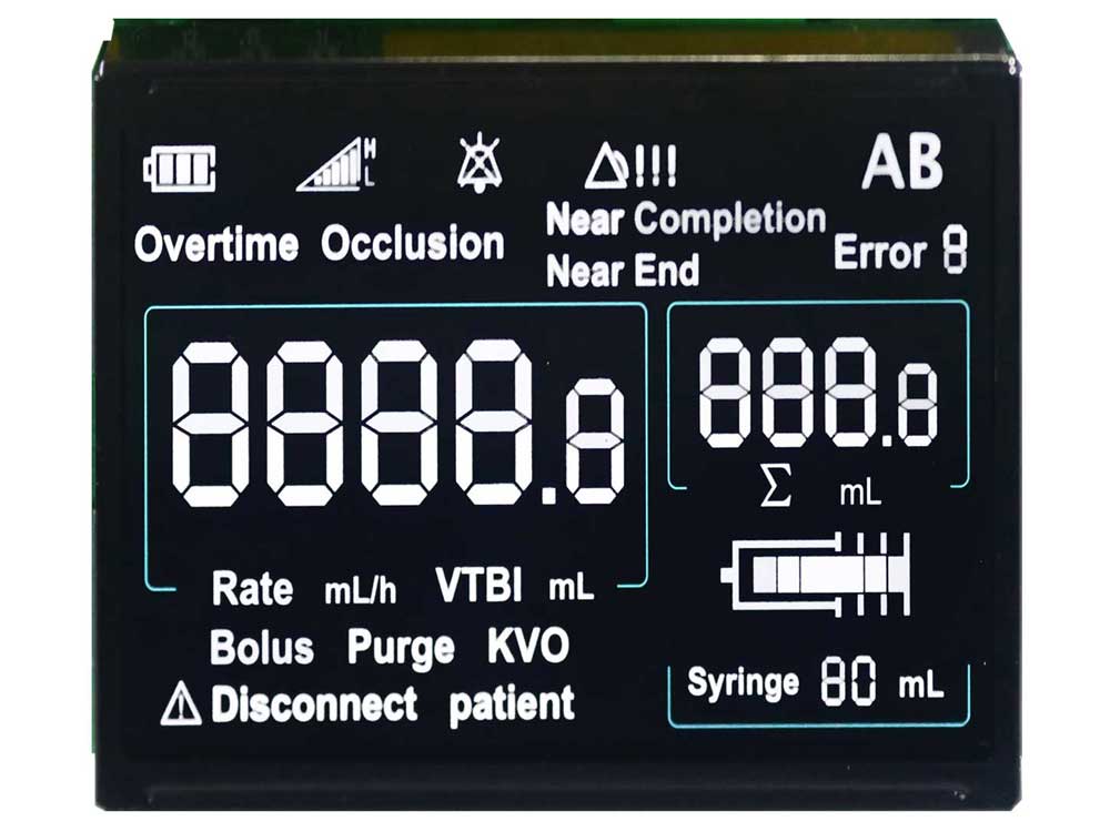 VA Segment Negative Display Black Background and White Letters LCD Panel for Medical Equipment.jpg