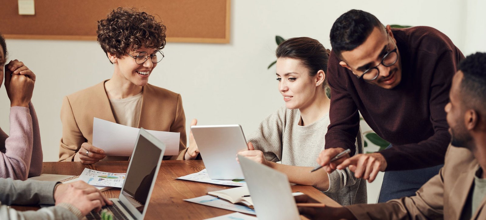 People collaborating around a table