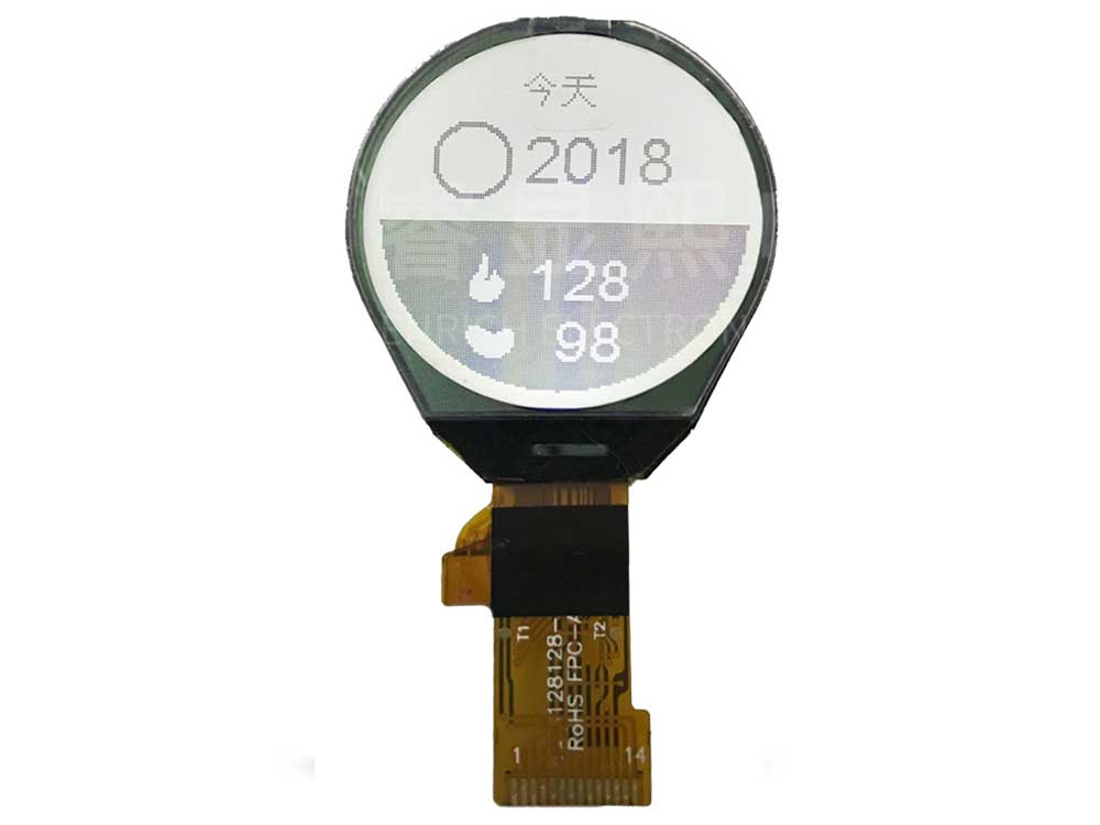1.2 monochrome lcd 128128 for wearable application