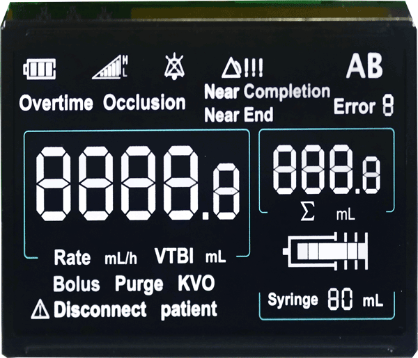 va segment negative display black background and white letters lcd panel for medical equipment.png