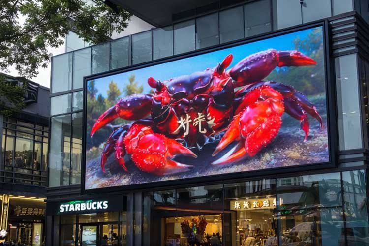outdoor small pitch led display for retail advertising – crab promotion