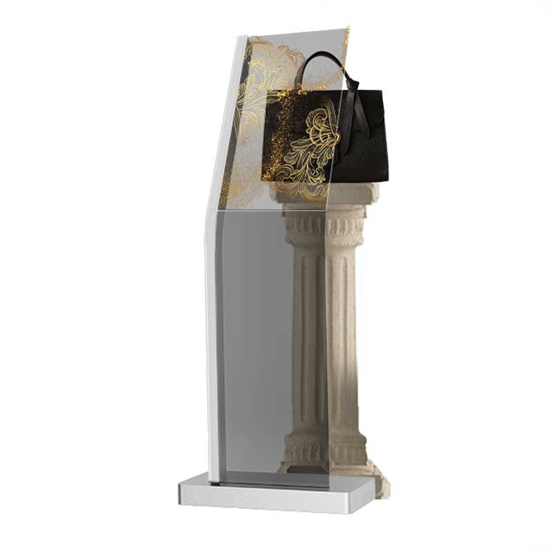 30-inch landscape transparent OLED kiosk angled view