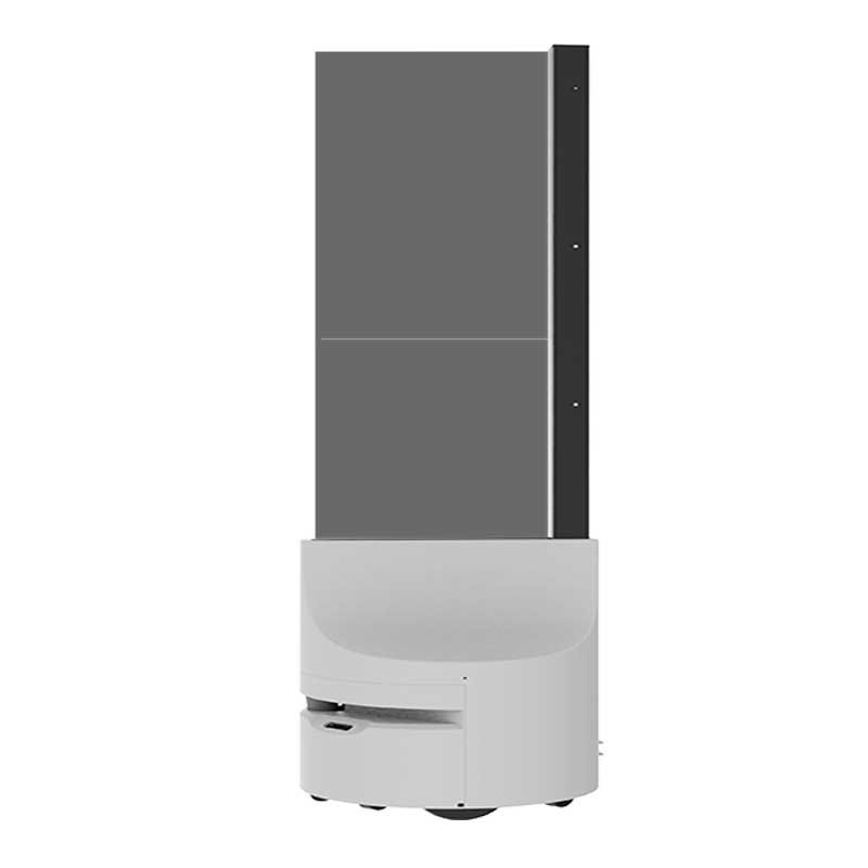 30-inch portrait mobile round base transparent OLED front view