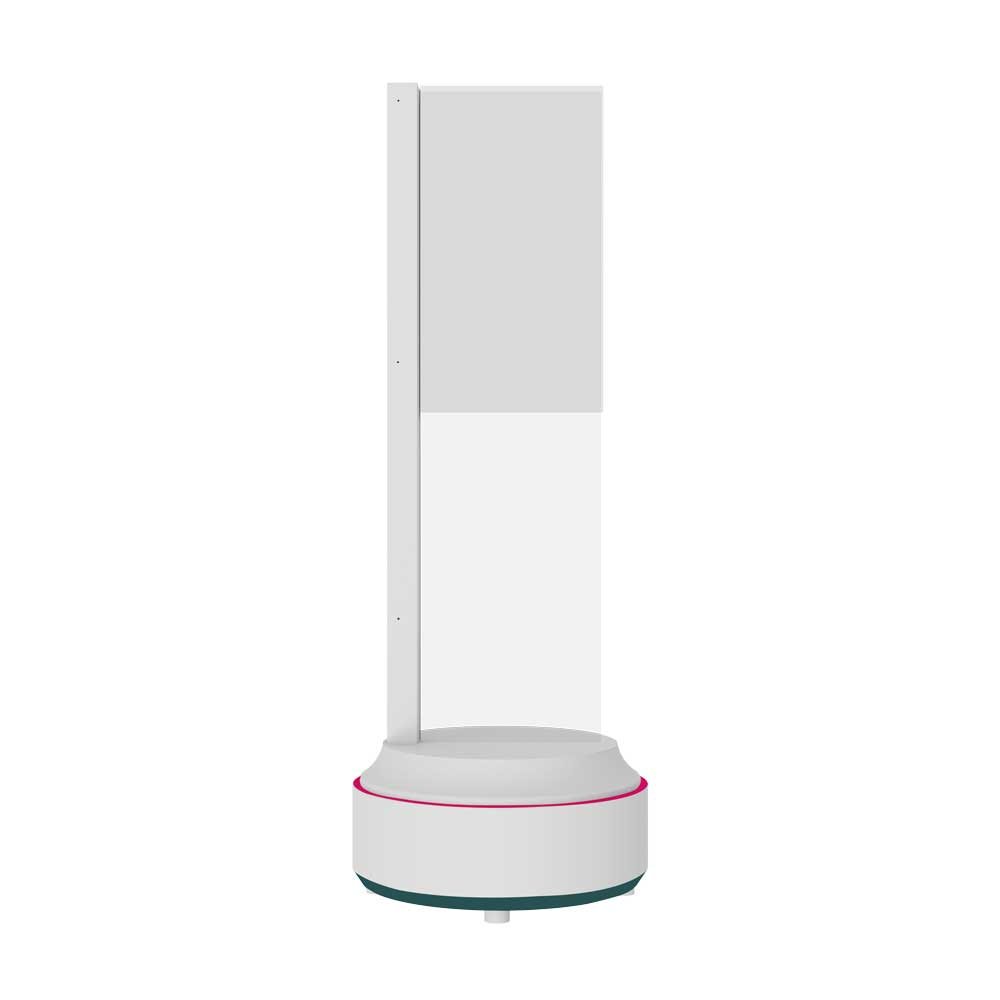 30-inch portrait standard round base transparent OLED front view