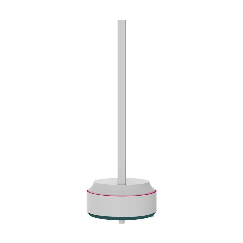 30-inch portrait standard round base transparent OLED side view