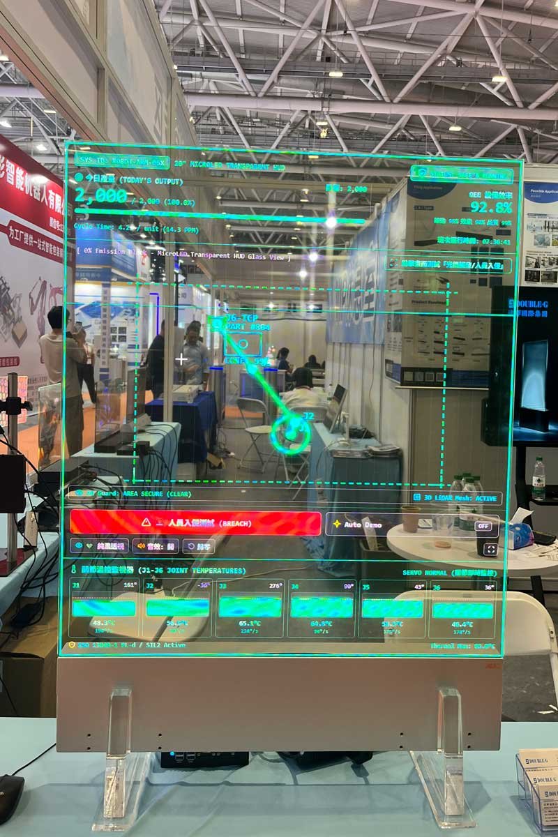 42-inch transparent Micro LED display front HUD content view
