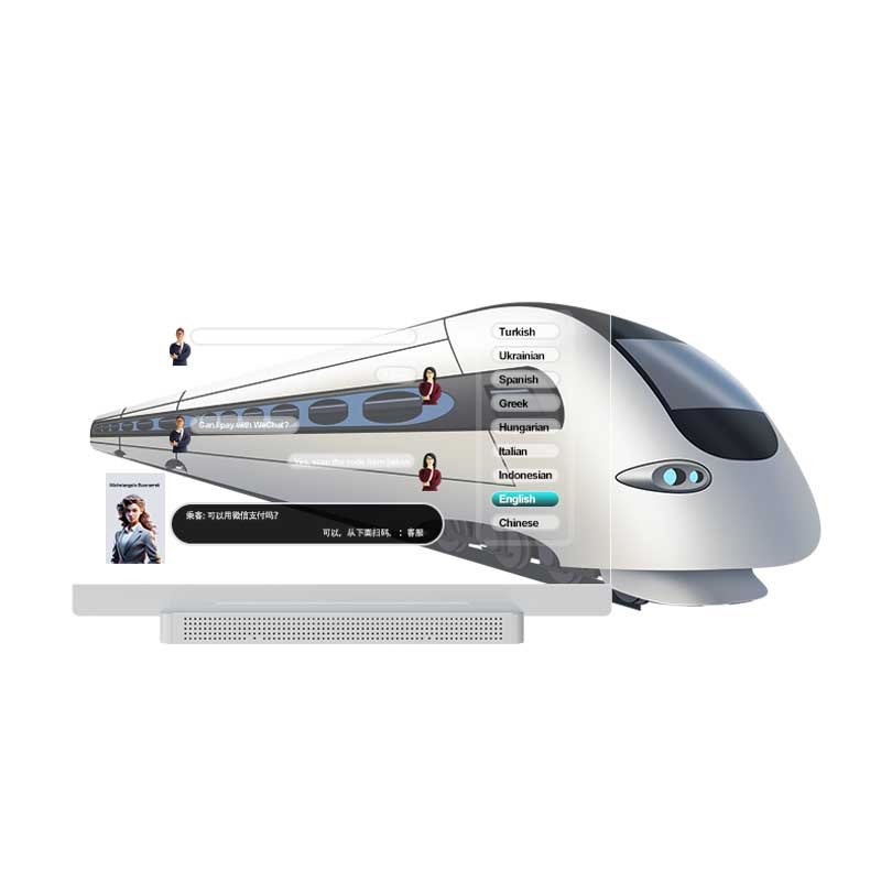 55-inch product platform base desktop transparent OLED display front working view