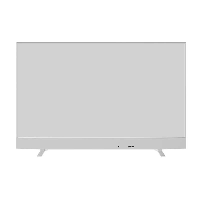 55-inch twin-foot base desktop transparent OLED display front view