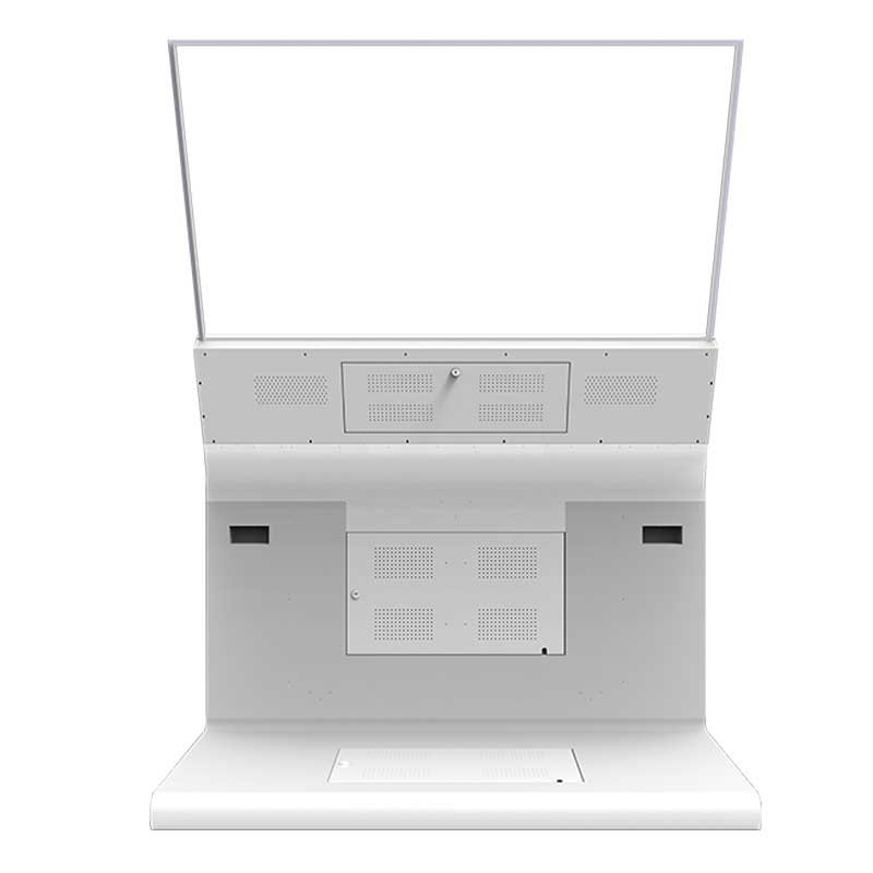 55-inch landscape transparent OLED kiosk rear view