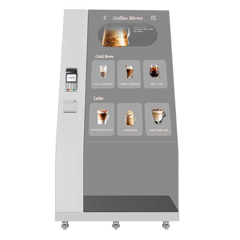 55-inch portrait transparent OLED kiosk front view