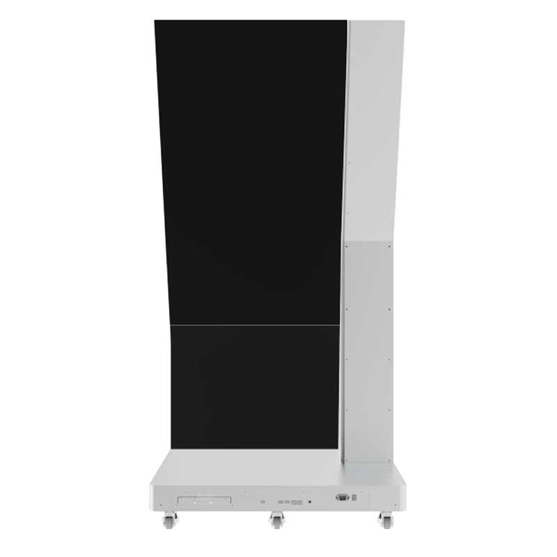 55-inch portrait transparent OLED kiosk rear view