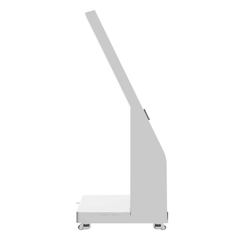 55-inch portrait transparent OLED kiosk side view