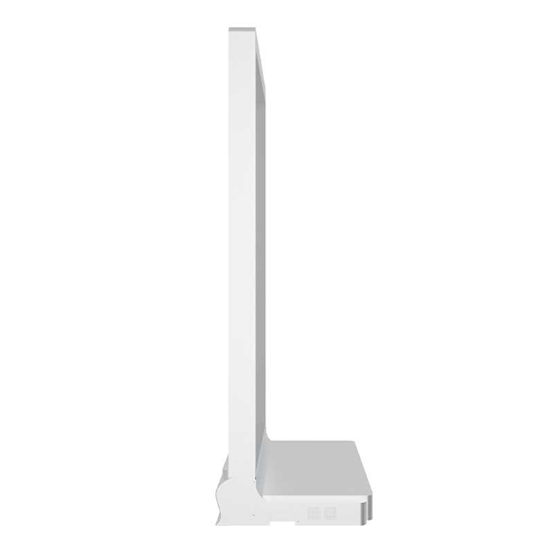 77-inch portrait L-base transparent OLED side view
