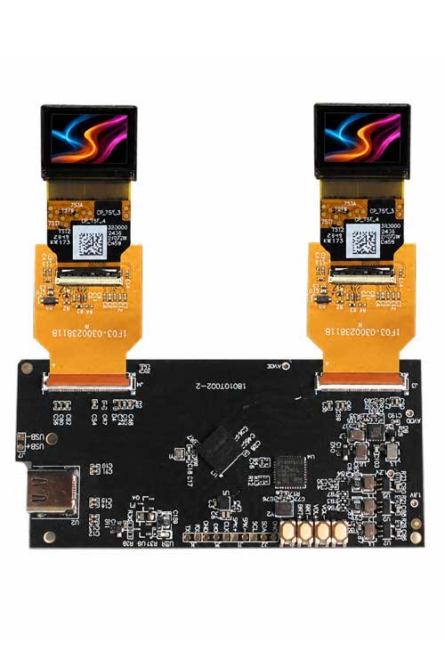 Two 0.72-inch WUXGA Micro OLED displays connected to a Type-C binocular driver board