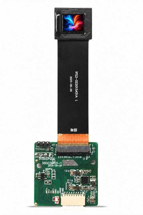 0.39-inch Micro OLED connected to a monocular CVBS driver board