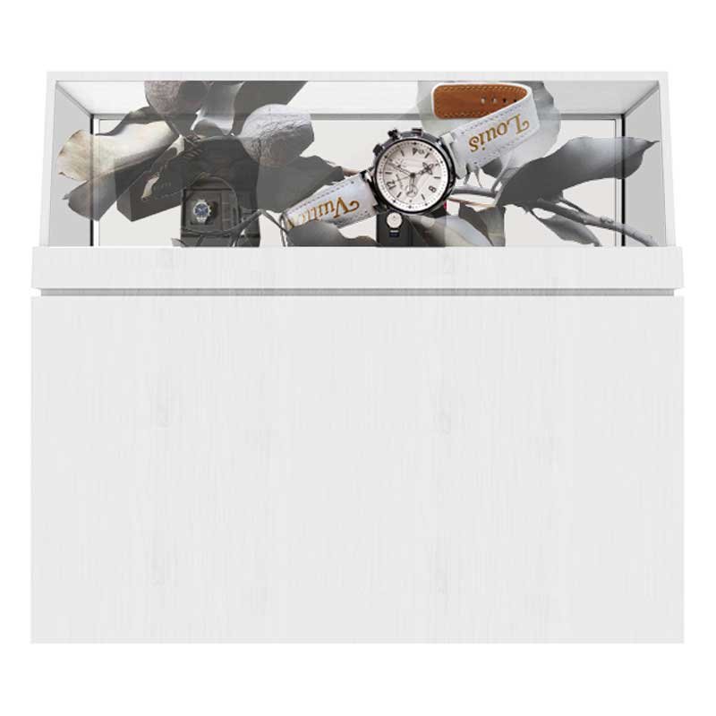 48-Inch Single-Sided Transparent OLED Display Cabinet — Front view