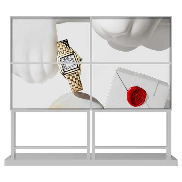 55-Inch Transparent OLED Video Wall — 2×2 Retail Design, front view