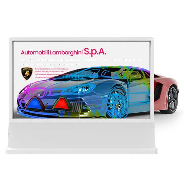55-Inch Transparent OLED Video Wall — 2×2 Automotive Design, front view