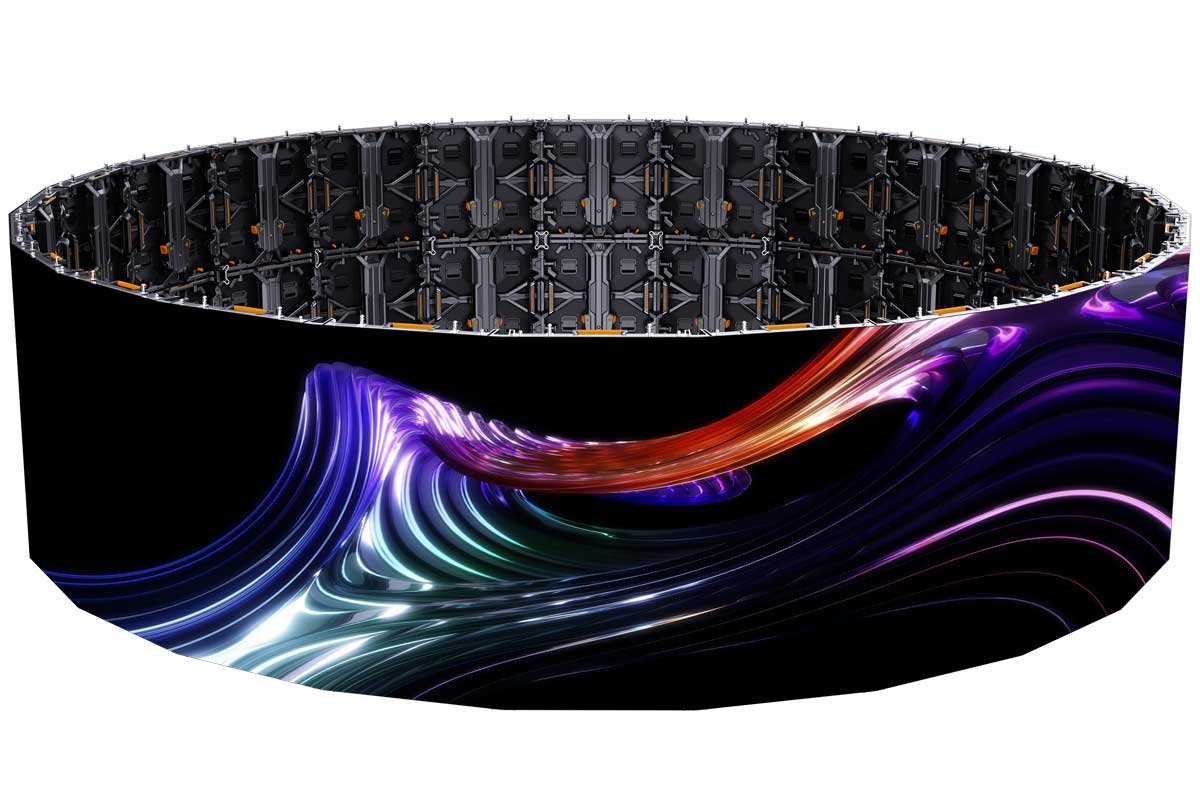 Circular rental LED display made of 24 cabinets