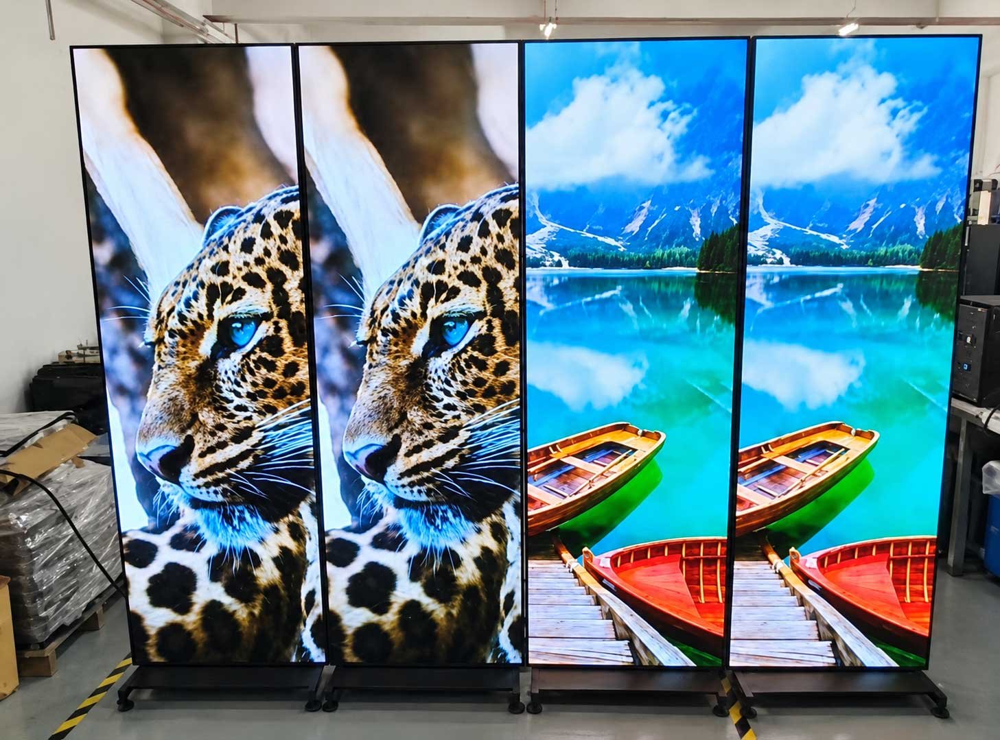 Multi-Screen Portrait Display of indoor portable foldable LED poster