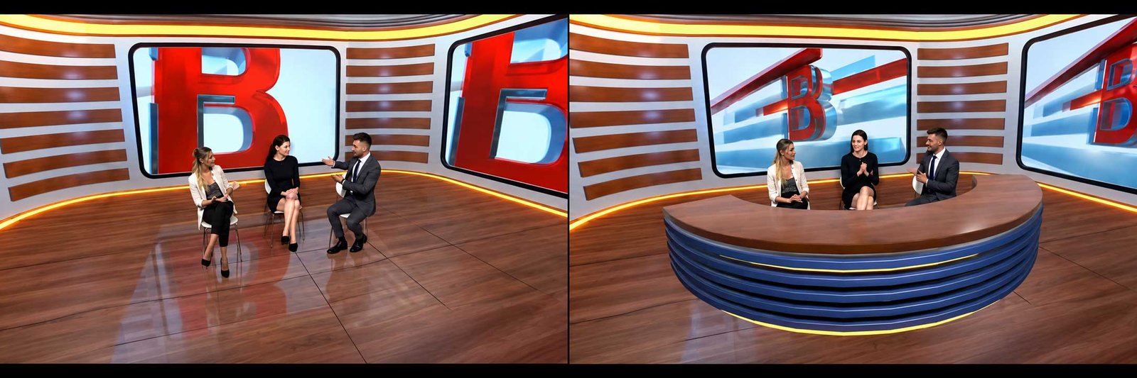 XR LED broadcast studio virtual set