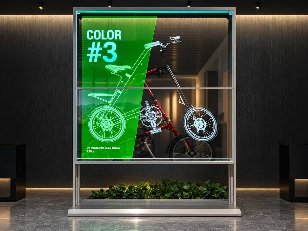 Transparent OLED application concept — Bicycle Showroom