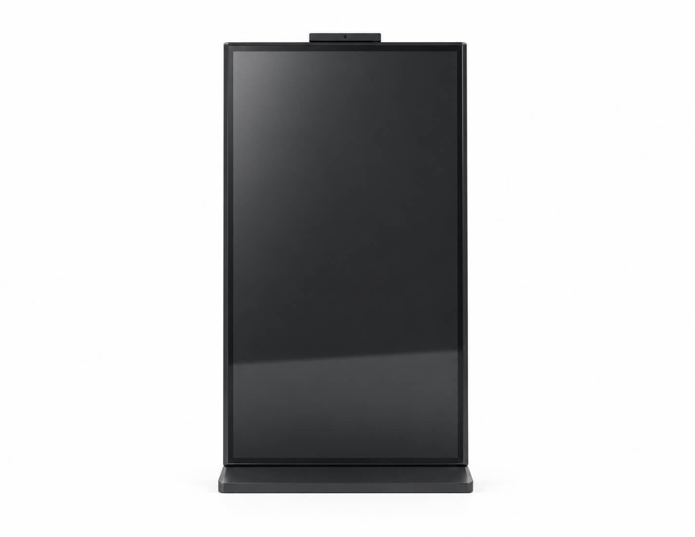 Digital human kiosk — front hardware view, screen off