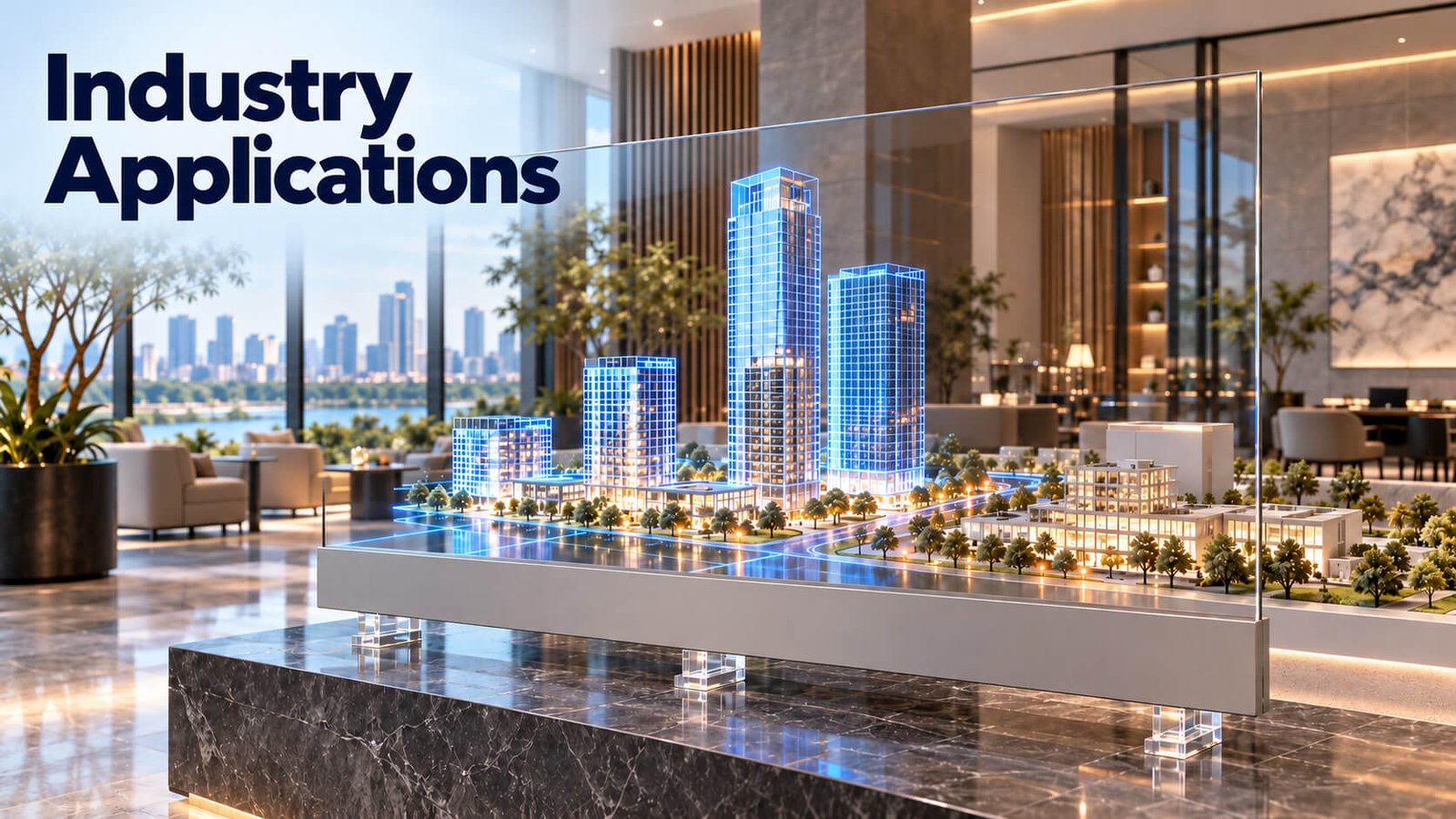 Industry Applications — large transparent Micro LED display in a showroom