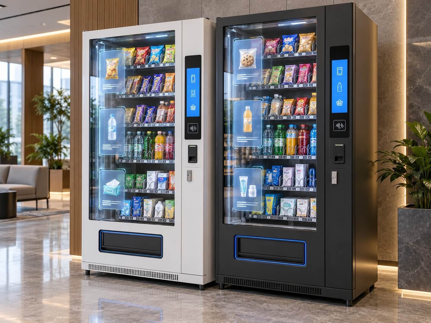 Unattended Retail Cabinets — transparent LCD vending application concept