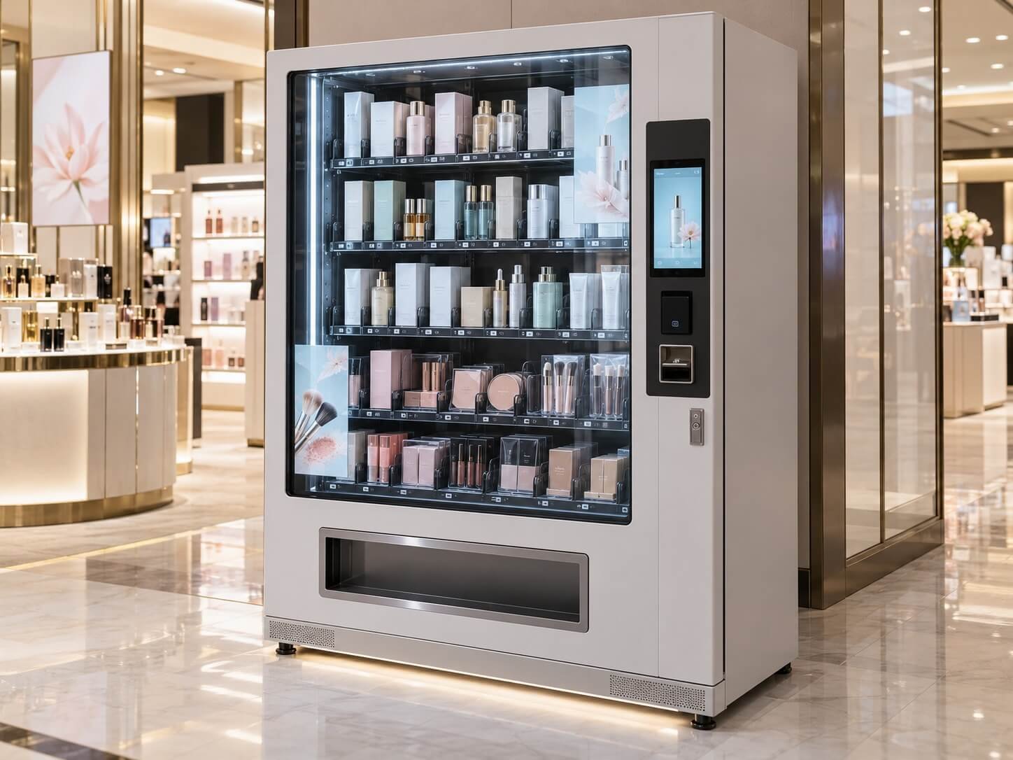 Beauty & Cosmetics Vending — transparent LCD vending application concept